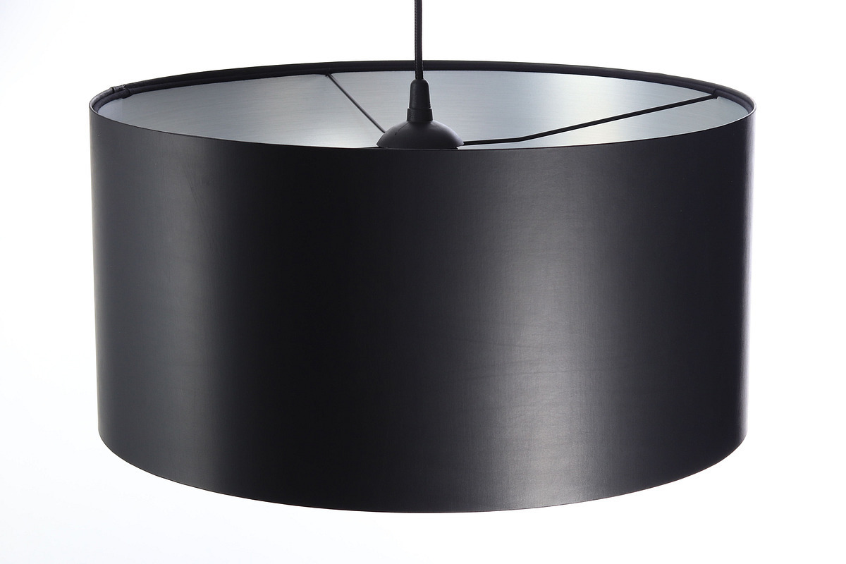 Displej Čierno-strieborné závesné svietidlo 50cm LEXIE E27 60W latex, satén - predaj Čierno-strieborné závesné svietidlo 50cm LEXIE E27 60W latex, satén - predaj