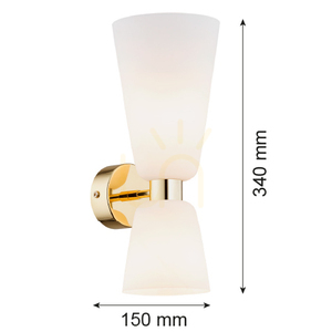 Nástenné svietidlo ARGON RENO opálové matné mosadz 2xE14 SKU 1034 small 3