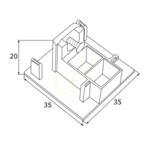 Koncovka prípojnice ARGON čierna plastová 35x35 mm SKU 4369 small 2