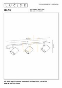 Plafón Lucide RILOU biely 3x GU10 LED 320 lm 3000K 26994/15/31 small 3