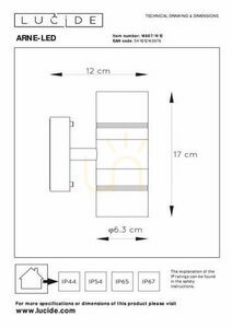 Vonkajšie nástenné svietidlo Lucide ARNE-LED strieborné IP44 2xGU10 14867/11/12 small 3