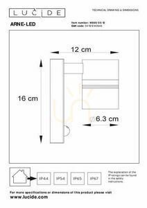 Vonkajšie nástenné svietidlo Lucide ARNE-LED strieborné IP44 14866/05/12 small 3