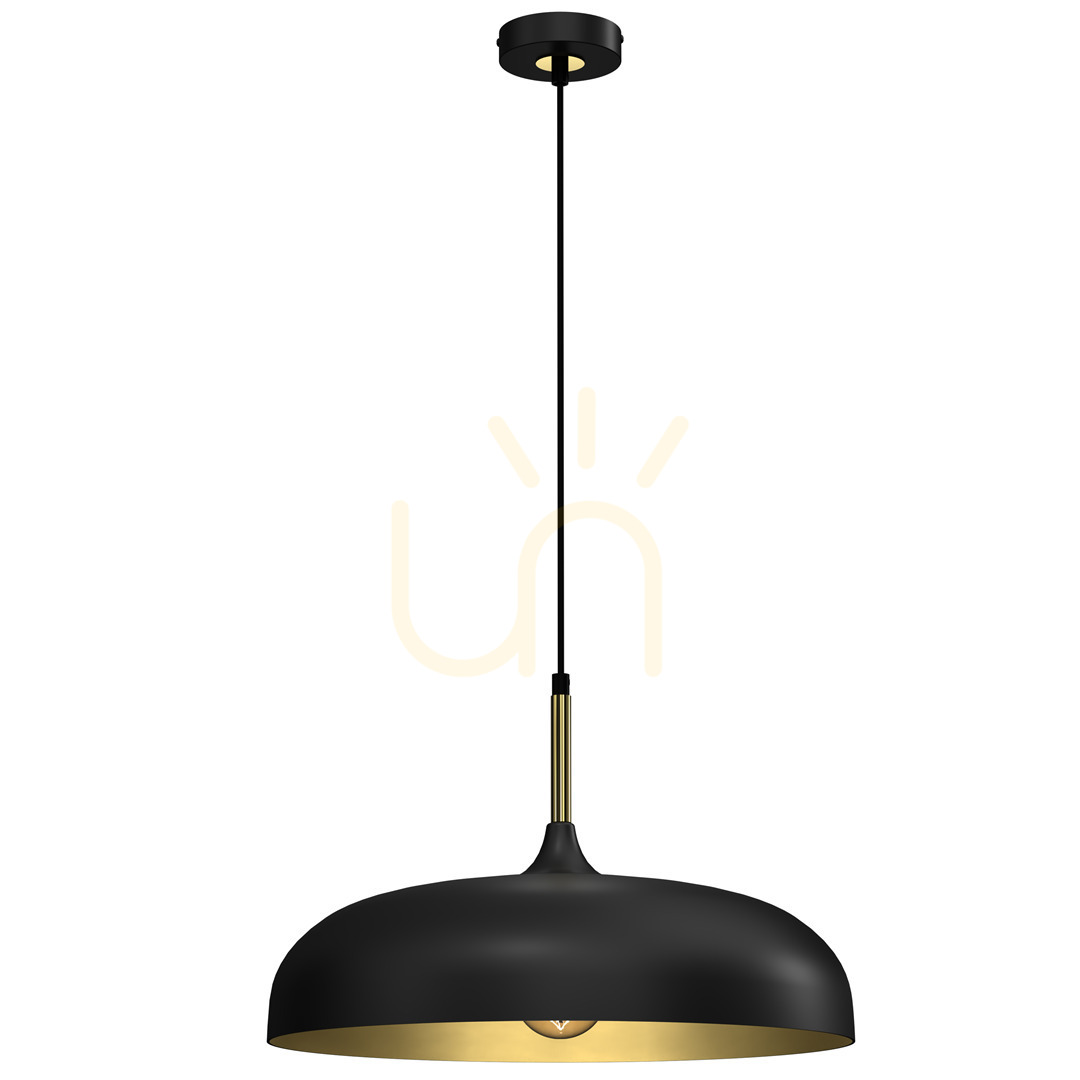 Lincoln Black / Gold 1x E27 závesná lampa