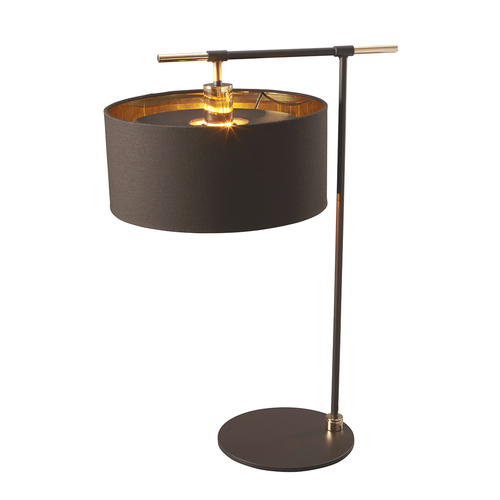 Skontrolujte Balance 1 Light Stolná lampa - hnedá a leštená mosadz Elstead