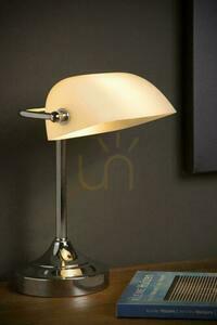 Stolová lampa Lucide BANKER strieborná sklo retro E14 40W 17504/01/11 small 2