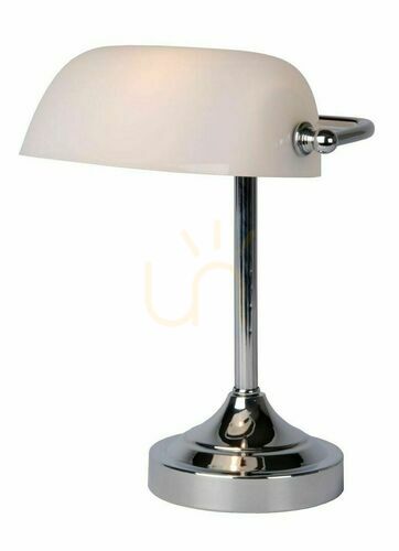 Skontrolujte Stolová lampa Lucide BANKER strieborná sklo retro E14 40W 17504/01/11