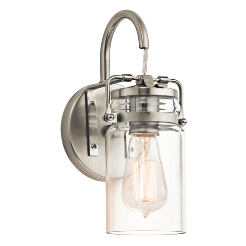 Skontrolujte Svetlo nástenné svetlo Brinley 1 - Brushed Nickel Elstead