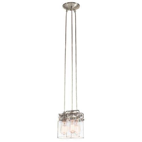Skontrolujte Brinley 3 Light Pendant - Brushed Nickel Elstead