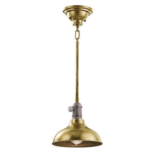 Skontrolujte Cobson 1 Light Mini Pendant Lamp - Natural Brass Elstead