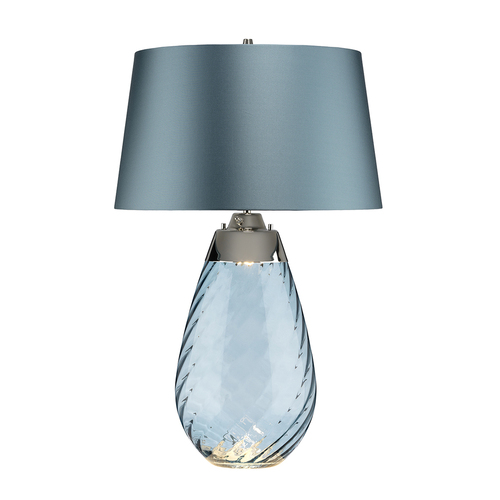 Skontrolujte Lena 2 Svetlo veľká modrá stolová lampa Elstead