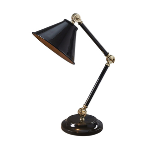 Svetlá mini stolná lampa Provence Element 1 - čierna/leštená mosadz Elstead small 0