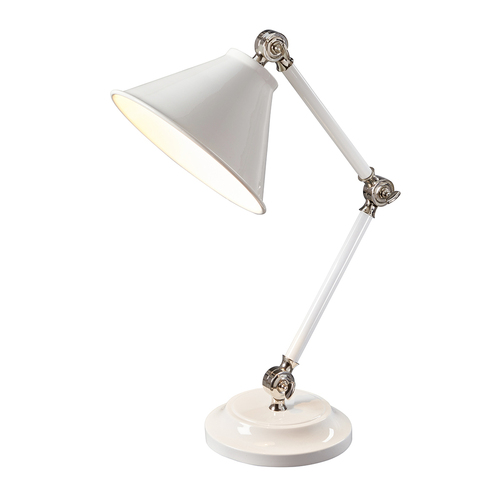 Skontrolujte Svetlá mini stolná lampa Provence Element 1 - biela/leštený nikel Elstead
