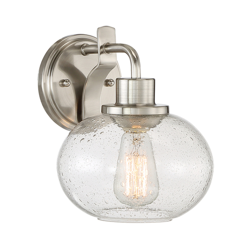 Skontrolujte Trilogy 1 Light Wall Light - Brushed Nickel Elstead