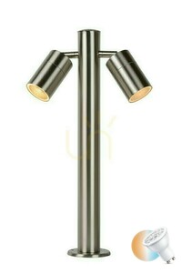 Vonkajšie post svetlo Lucide ARNE-LED strieborné IP44 2xGU10 50 cm 14867/10/12 small 0