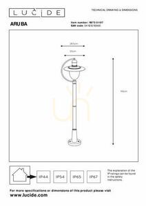 Vonkajšie stojacie svetlo Lucide Aruba hnedé IP44 11873/01/97 small 3