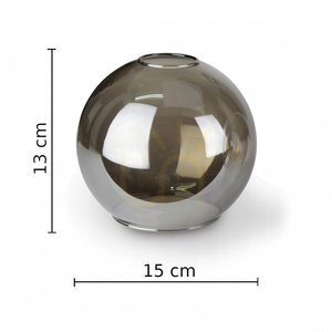 Luster Keter Lighting COSMO 1252, 6×E27, čierny/chróm, dymové sklo small 3
