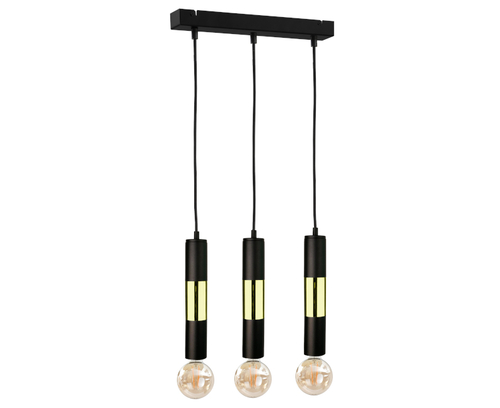 Skontrolujte Závesné svietidlo Keter Lighting MAGNUM BULB 1266 3×E27 čierno-zlaté