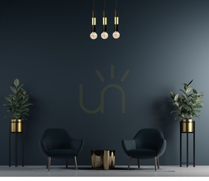 Závesné svietidlo Keter Lighting MAGNUM BULB 1266 3×E27 čierno-zlaté small 1