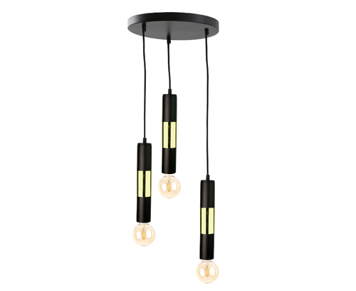 Skontrolujte Závesné svietidlo 3xE27 MAGNUM BULB BLACK / GOLD