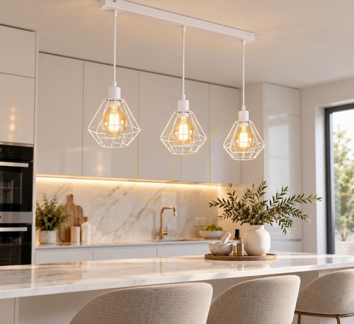 Skontrolujte Závesné svietidlo Keter Lighting FOSKAL WHITE 461, biele, 3×E27, 60 cm