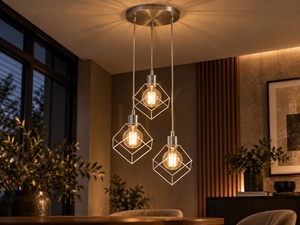Závesné svietidlo Keter Lighting RUBEN SILVER 775, chróm, 3×E27 small 2