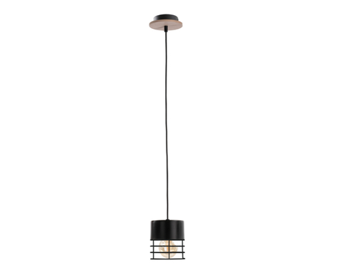 Skontrolujte Závesné svietidlo Keter Casa Black/Wood 840 čierne s drevom 1×E27, 12 cm