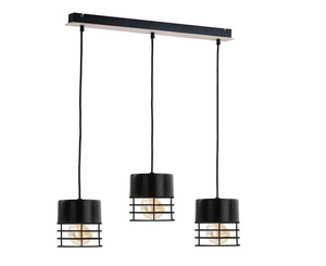 Závesné svietidlo Keter Lighting CASA 798, čierne s preglejkou, 3×E27, 60 cm small 0