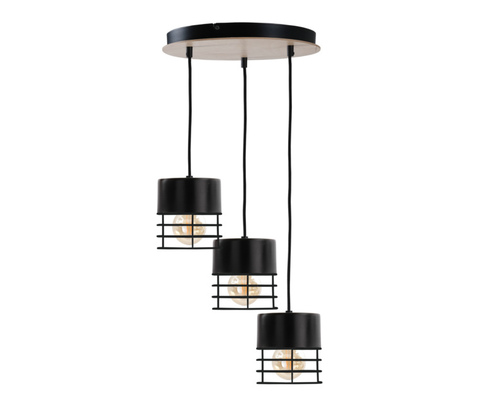 Skontrolujte Závesné svietidlo 3xE27 CASA BLACK / WOOD