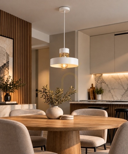 Skontrolujte Závesné svietidlo Keter Lighting BOSSI 879 bielo-zlaté, 1×E27, 30 cm