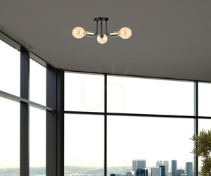 Prisadené stropné svietidlo Keter Lighting LUNA 1189, čierne a zlaté, 3×E27 small 1