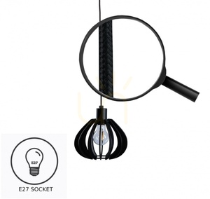 Závesné svietidlo Keter Lighting NICOLETA 819 čierne/drevo 5×E27 200 cm small 4