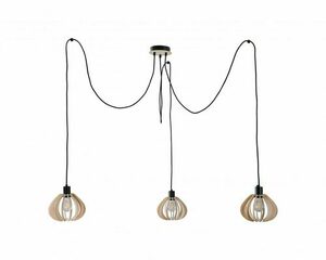 Závesné svietidlo Keter Lighting NICOLETA 828, prírodná preglejka a čierna, 3×E27 small 0
