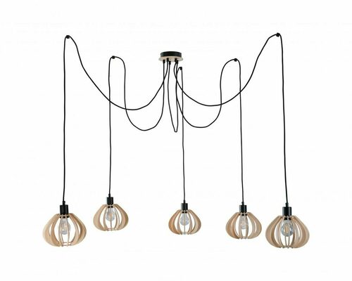 Skontrolujte Závesné svietidlo Keter Lighting NICOLETA 829 prírodné/čierne 5×E27