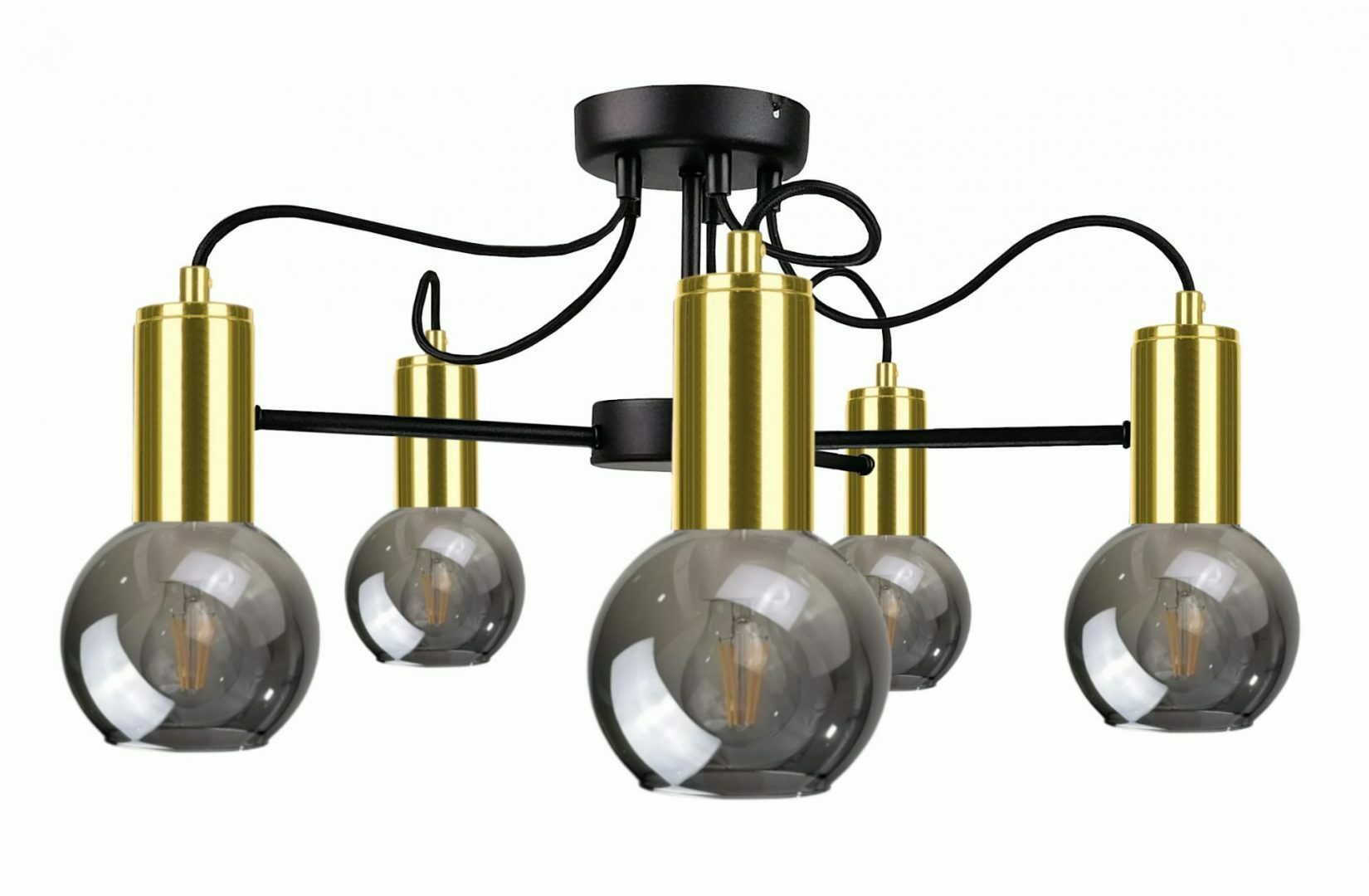 Skontrolujte Stropné svietidlo 5xE27 LIV BLACK / GOLD Stropné svietidlo 5xE27 LIV BLACK / GOLD