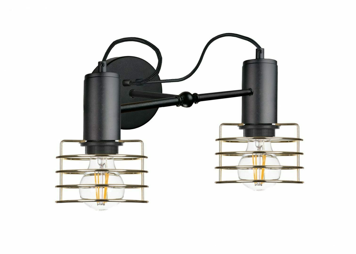 Skontrolujte Nástenné svietidlo 2xE27 RUNE BLACK / GOLD Nástenné svietidlo 2xE27 RUNE BLACK / GOLD