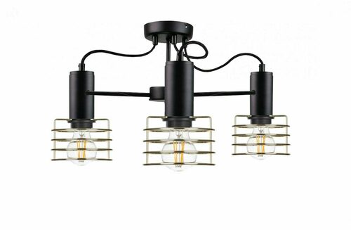Skontrolujte Stropné svietidlo 3xE27 RUNE BLACK / GOLD