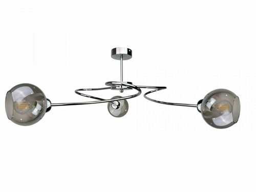 Skontrolujte Stropné svietidlo Keter Lighting BLOM SILVER 1889, strieborné, dymové sklo, 3×E27