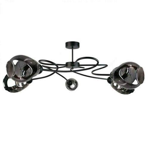 Skontrolujte Stropné svietidlo Keter Lighting ZAHRA BLACK 5xE27 dymené sklo 67 cm