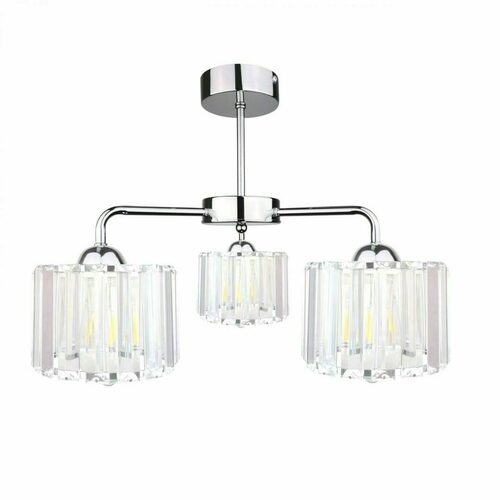 Skontrolujte Stropný luster Keter Lighting DECO 1895, strieborný, 3×E27, krištáľové tienidlá