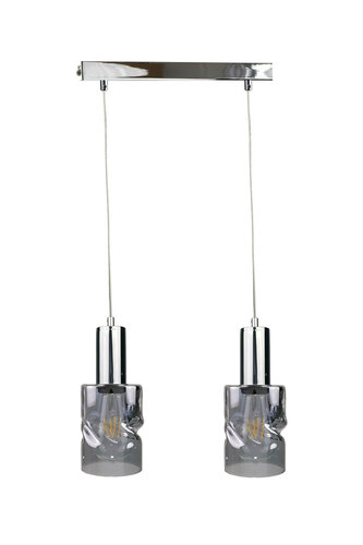 Skontrolujte Závesné svietidlo Keter Lighting CROSS DARK SILVER 1563, 2xE27, strieborné s dymovým sklom