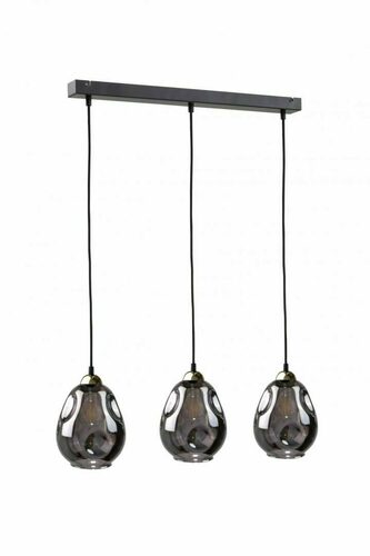 Skontrolujte Závesné svietidlo Keter Lighting LOKI 1575, 3×E27, čierne a zlaté, dymové sklo, 60 cm
