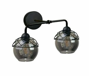 Nástenné svietidlo Keter Lighting MERA BLACK 1520, čierne, dymové sklo, 2×E27 small 0