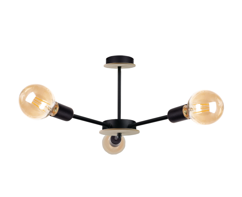 Skontrolujte Stropné svietidlo 3xE27 SUN WOOD BLACK Stropné svietidlo 3xE27 SUN WOOD BLACK