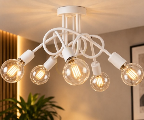 Skontrolujte Biele stropné svietidlo Keter Lighting RUMBA 5×E27