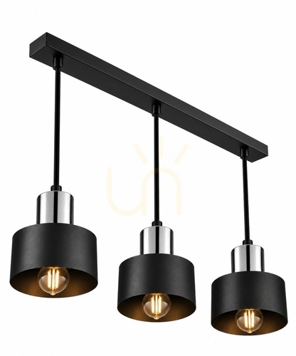 Skontrolujte Závesné svietidlo Keter Lighting LUCE BLACK SILVER 2054, 3×E27, čierne/chróm