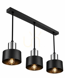 Závesné svietidlo Keter Lighting LUCE BLACK SILVER 2054, 3×E27, čierne/chróm small 3