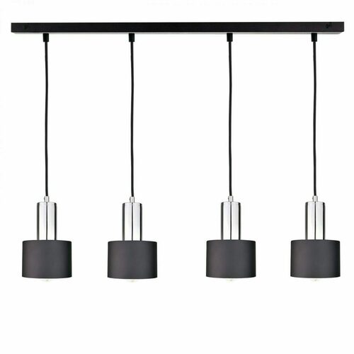 Skontrolujte Závesné svietidlo Keter Lighting LUCE BLACK SILVER 2055, 4×E27, čierne/chróm