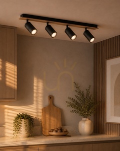 Stropný spot Keter Lighting EYE BLACK WOOD 4xGU10 čierna/drevo 60 cm small 1