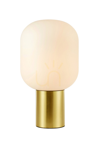 Skontrolujte Stolová lampa Markslojd BROOKLYN 107868 biela brúsená mosadz 44 cm