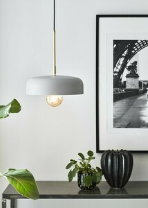 Závesné svietidlo Markslojd CAEN 107924 sivé/brúsená mosadz 32 cm E27 small 1